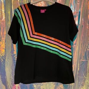 QOS Diagonal Stripe T-Shirt